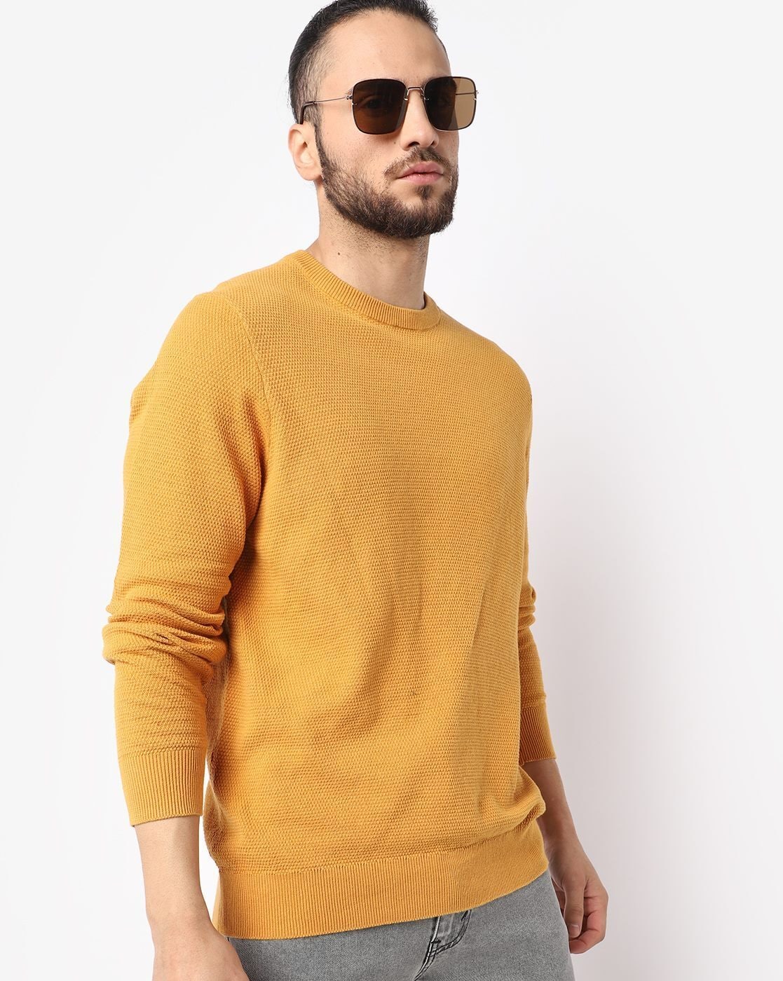 Buy Mustard Yellow Sweaters & Cardigans for Men by ALTHEORY Online