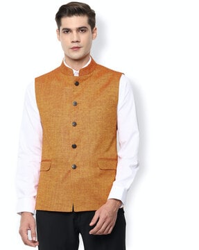 Buy Mustard Blazers Waistcoats for Men by INDIAN TERRAIN Online Ajio