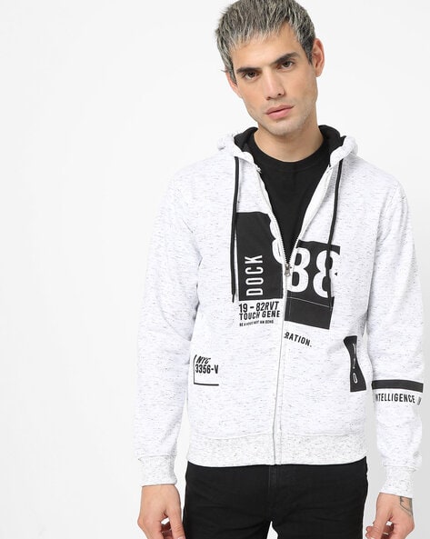 Price History of The Indian Garage Co Typographic Print Zip Front Hoodie with Contrast Sleeve Panels from Ajio 2191 1487222