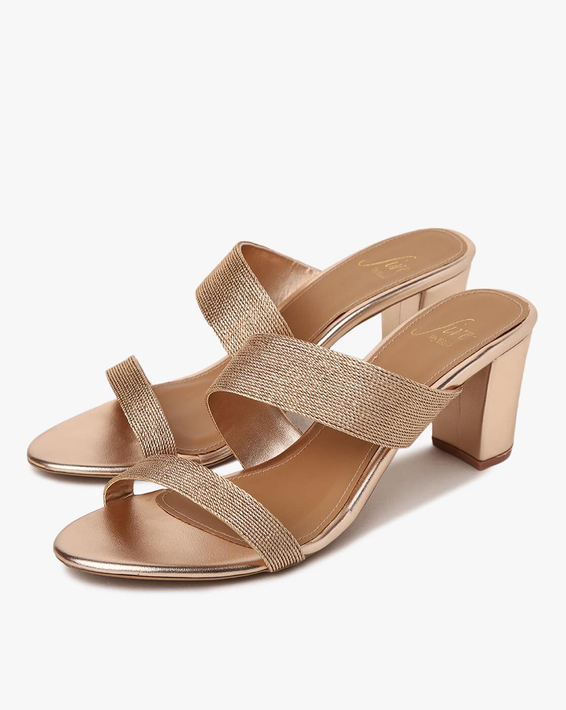 Buy Rose Gold Heeled Sandals for Women 