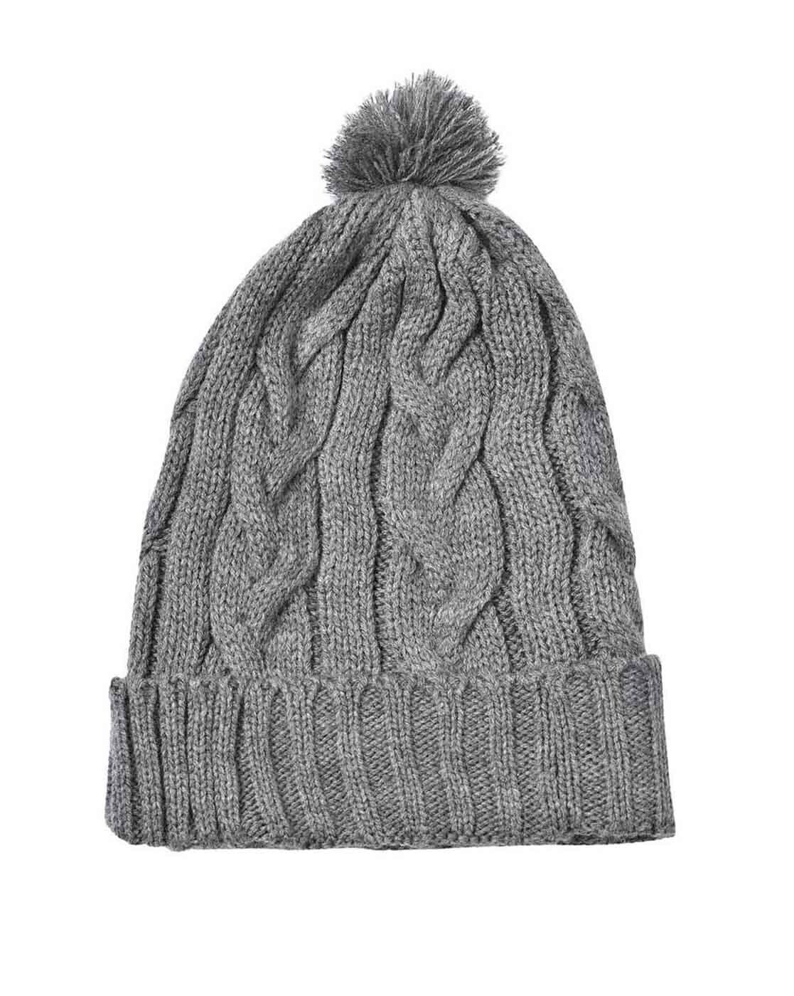 woolen pom pom cap