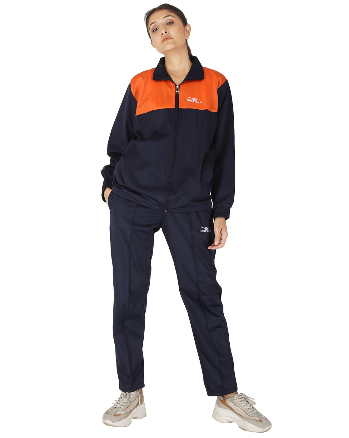 Orange and hot sale blue tracksuit