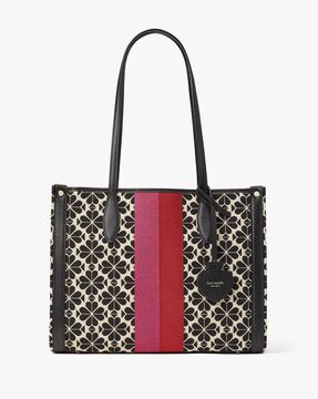 Kate spade black online tote with pink lining