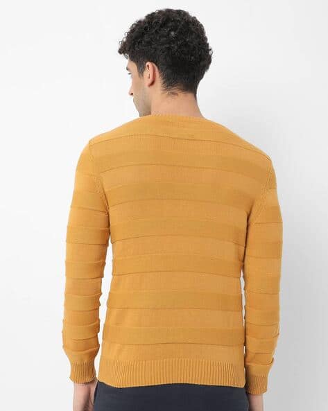 Striped V-neck Pullover