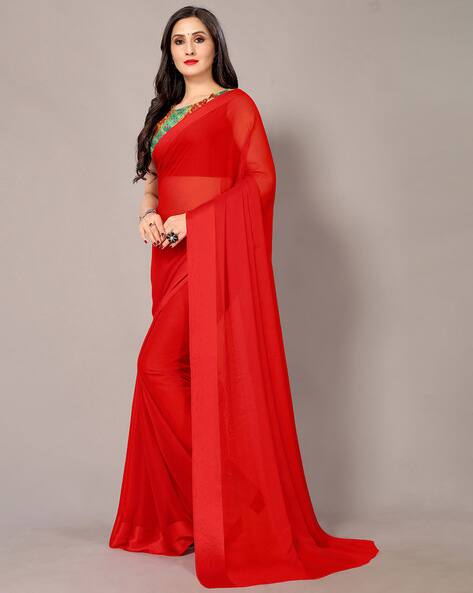 Buy Red Sarees for Women by Hritika Online | Ajio.com