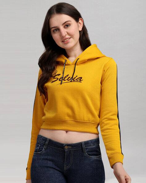 Buy Turmeric Yellow Sweatshirt u0026 Hoodies for Women by SELVIA Online |  Ajio.com