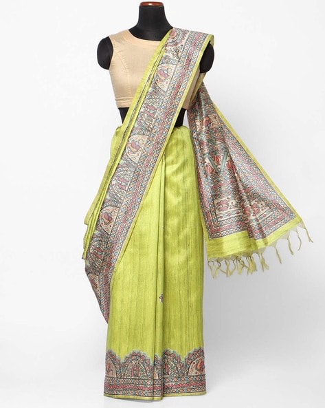 Lime Green Paithani Saree With Blouse Set at Rs 4599.00 | Surat| ID:  2851210748130