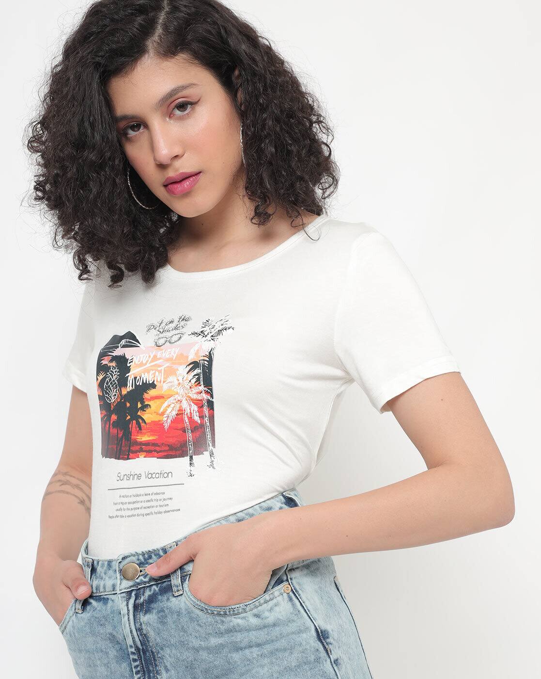 Buy White Tops for Women by Deal Jeans 