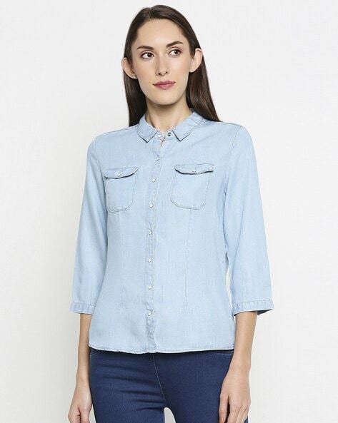 Buy Blue Shirts for Women by SKULT by Shahid Kapoor Online | Ajio.com