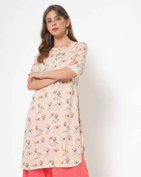 Buy online Printed Fusion Kurti from Kurta Kurtis for Women by Sanaa for  ₹729 at 31% off | 2024 Limeroad.com