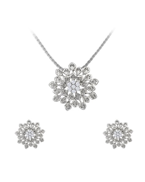 Sterling Silver Snowflake Necklace & Earrings – Beautiful Earth Boutique