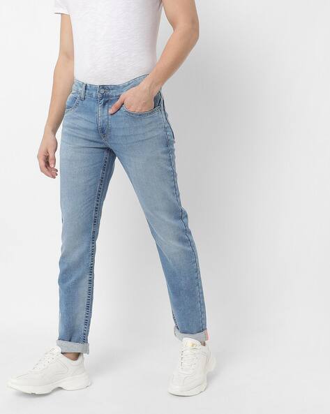 Washed Low-Rise Skinny Jeans