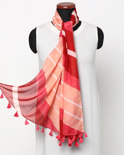 Striped Stole with Tassels Price in India