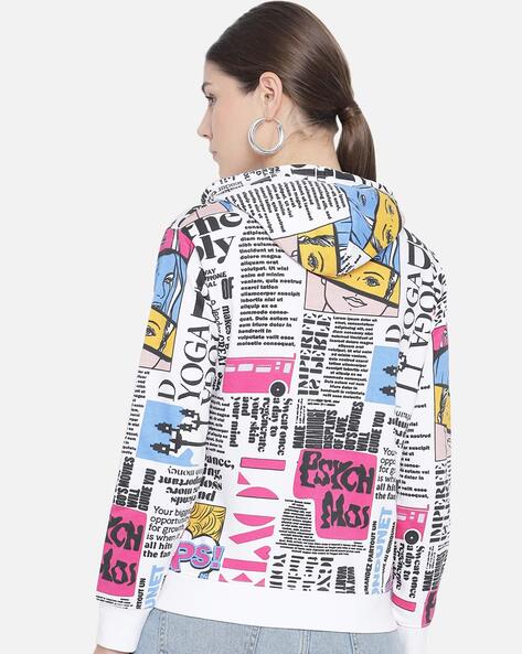 Newspaper print hoodie sale