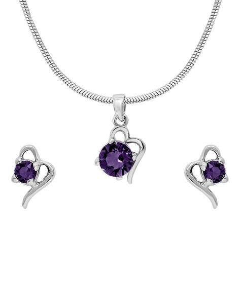 Swarovski purple top crystal set