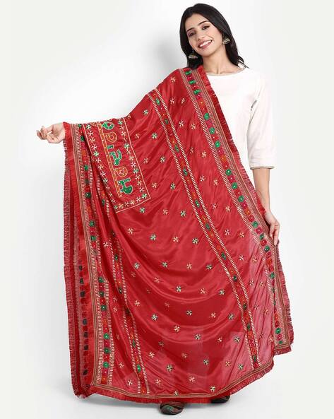 Floral Embroidery Regular  Dupatta Price in India