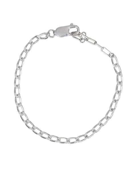 Buy Sterling Silver Bracelet Chain Charm Bracelet Man Mens Online in India   Etsy