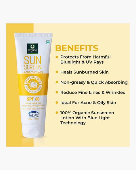 organic harvest sunscreen for oily skin spf 60 review