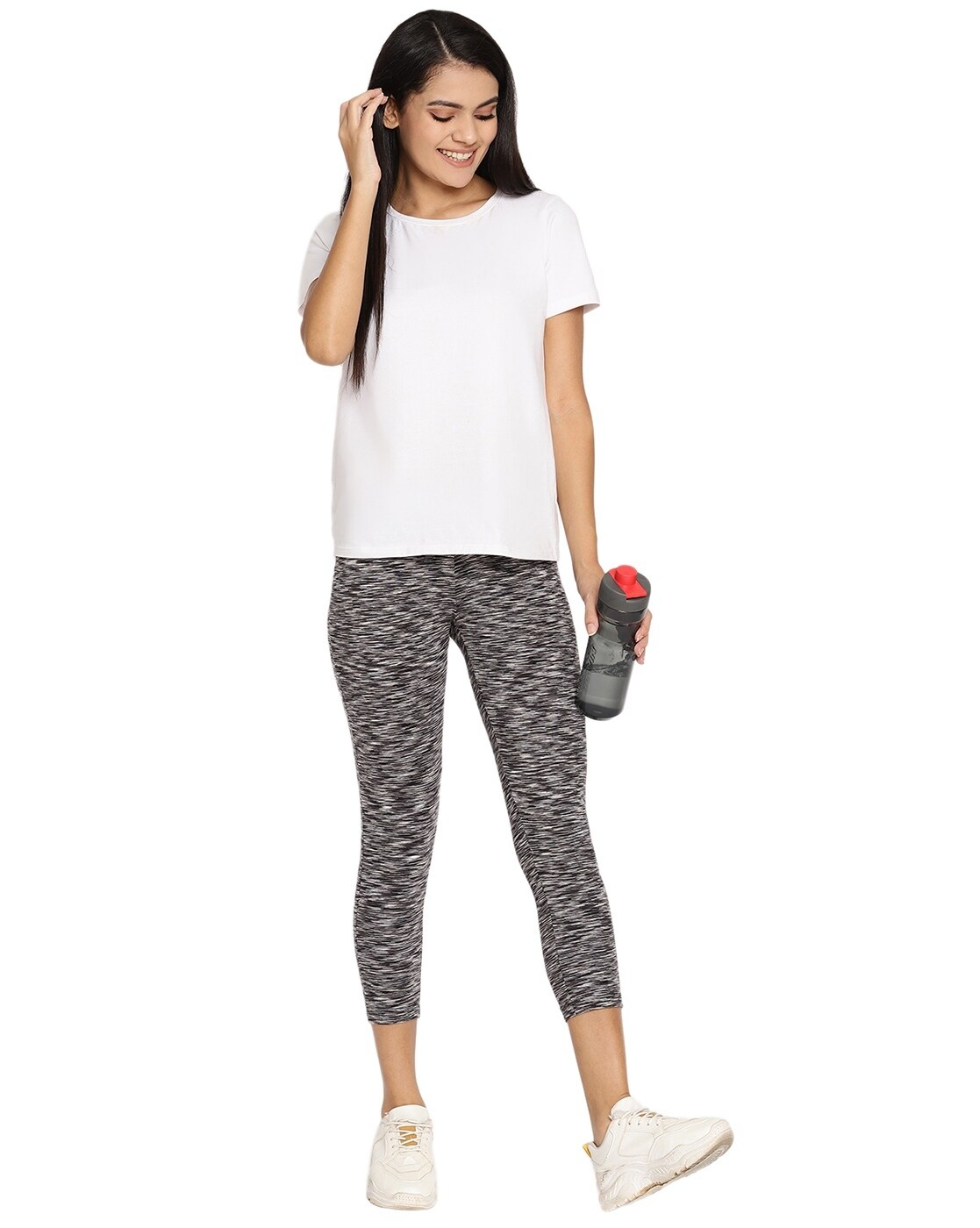 Buy Grey Leggings for Women by WOLFPACK Online