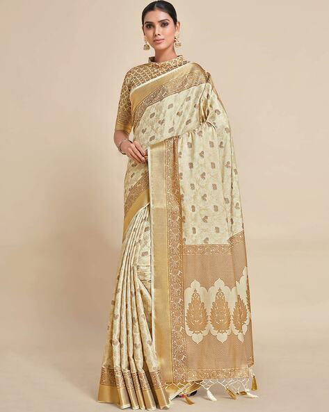 Buy Cream Sarees for Women by SERONA FABRICS Online | Ajio.com