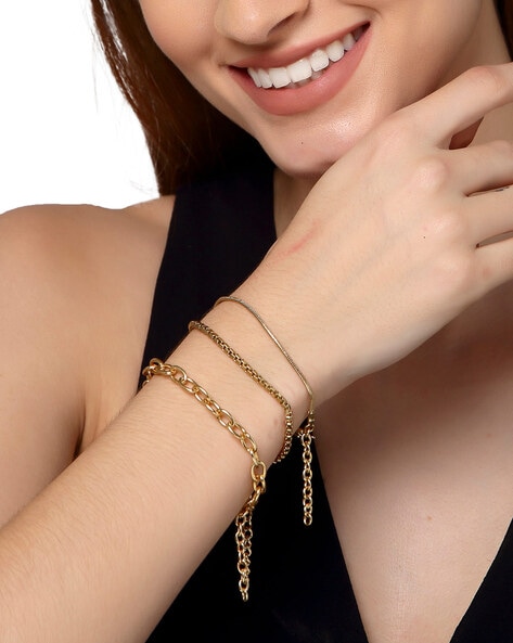Buy Gold Bracelets & Bangles for Women by Palmonas Online | Ajio.com