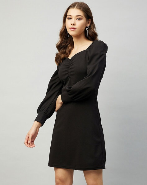 plain black sheath dress