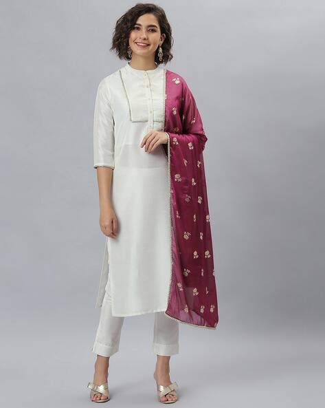 Buy White Kurta Suit Sets for Women by Janasya Online | Ajio.com