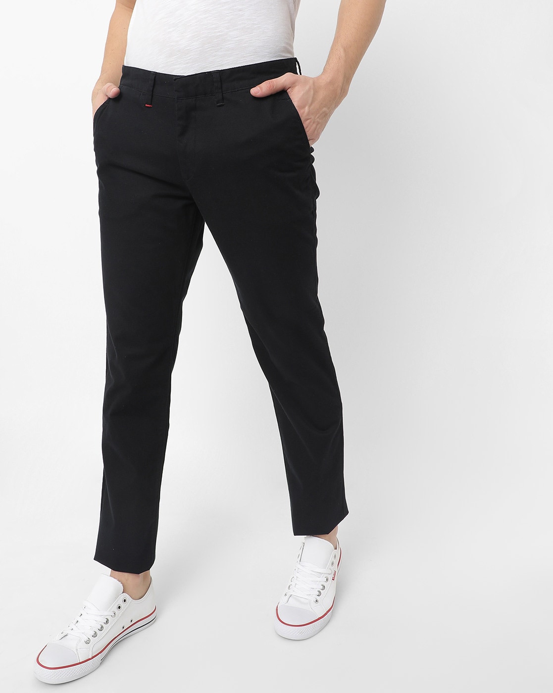 Buy Farah Men Black Solid Regular-Fit Chinos Online - 789514 | The  Collective