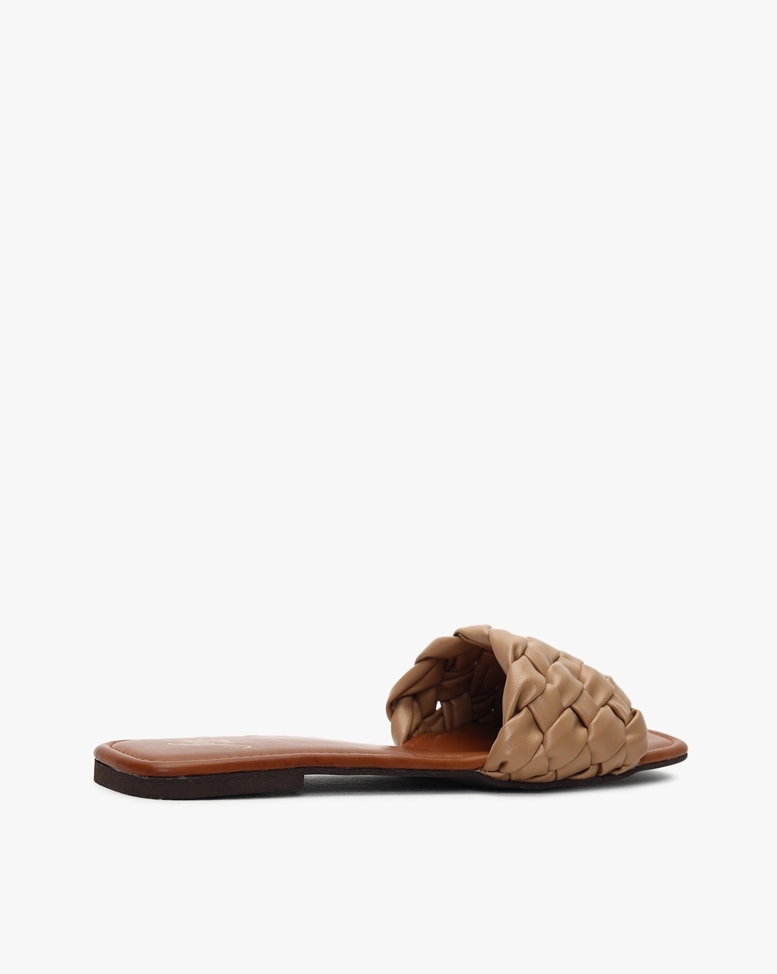 Beige discount leather slides