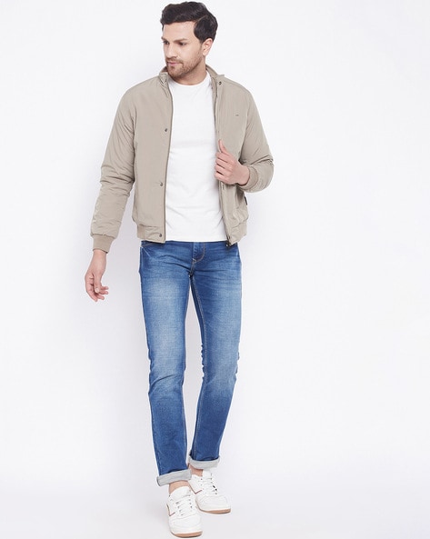 Loose Fit Baseball Jacket - Beige - Men | H&M US