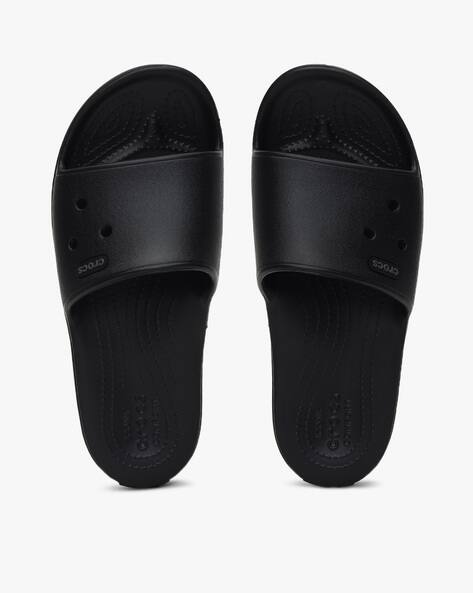black slip on slides