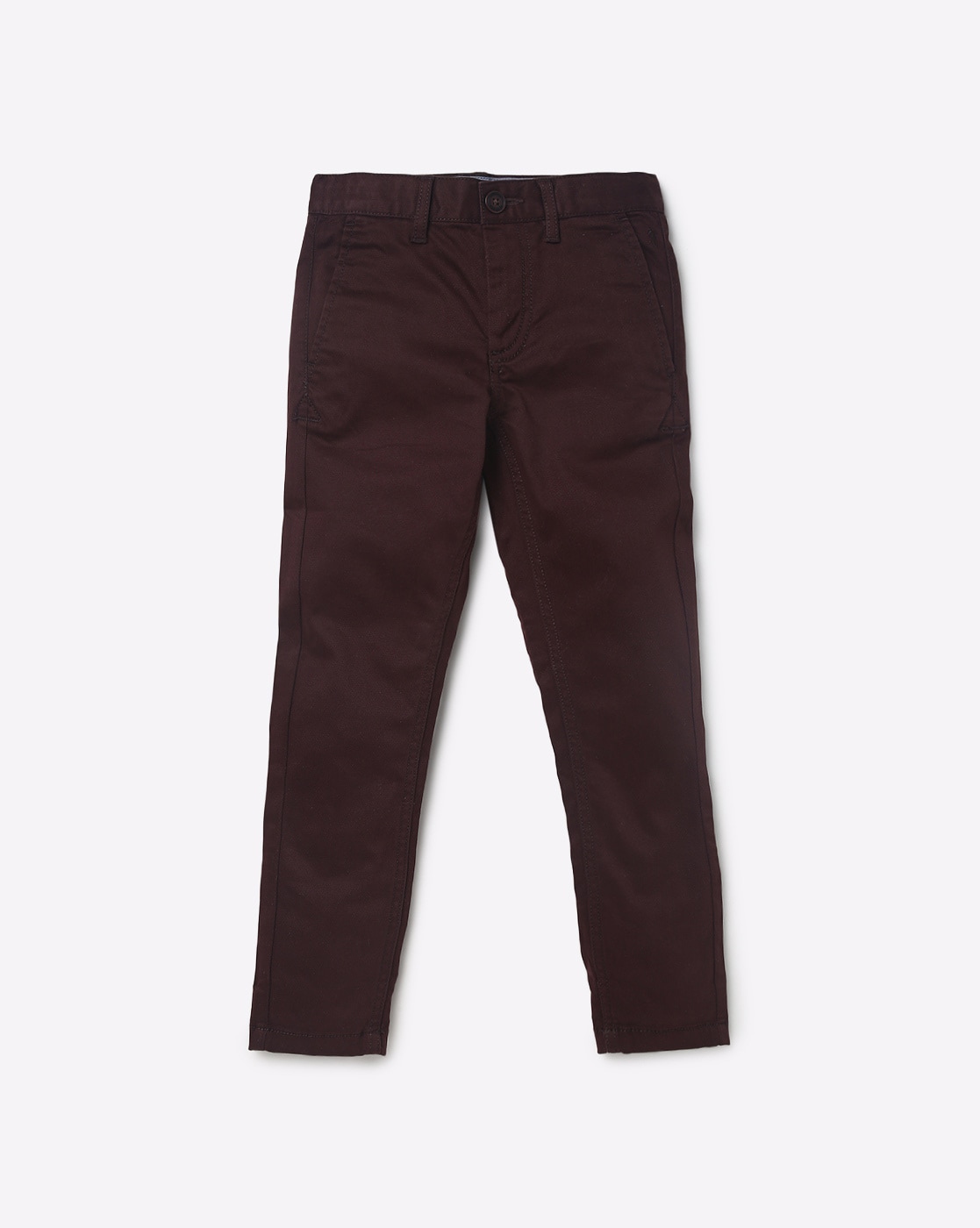 Shop Online Boys Brown Solid Pants at ₹885