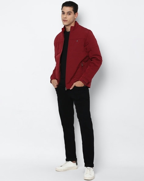 Buy Men Maroon Patterned Full Sleeves Casual Jacket Online - 643033 | Allen  Solly