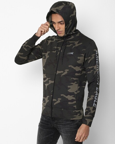 Men's camo cheap full zip hoodie