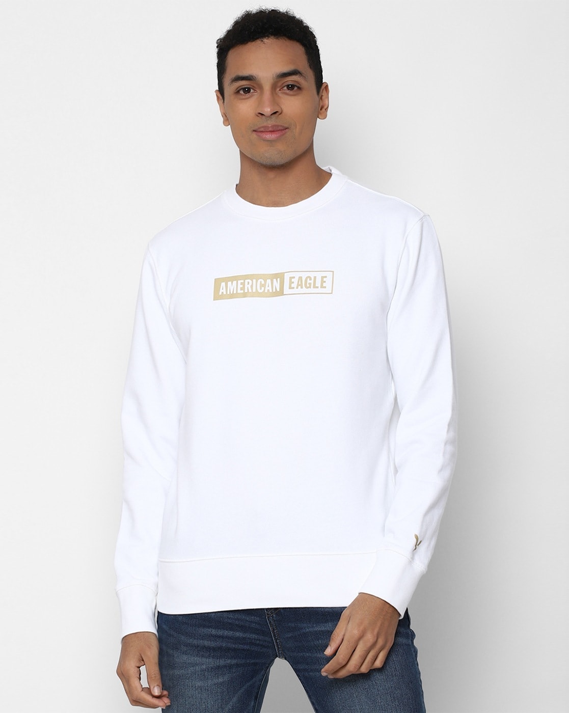 Brand Print Crew Neck Sweatshirt