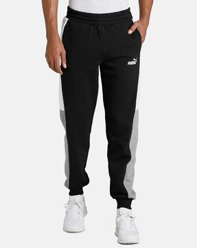 puma essentials skinny fit joggers in black