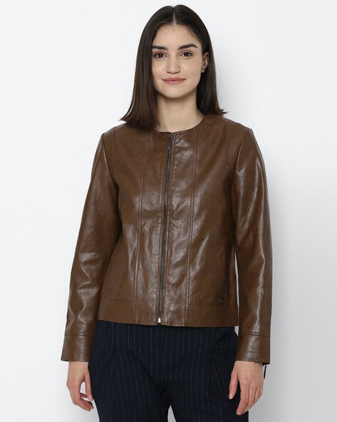 allen solly women leather jacket