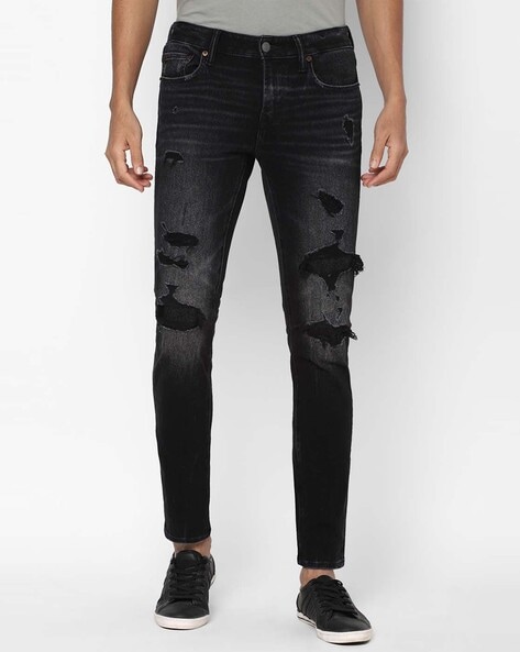 American eagle best sale black distressed jeans