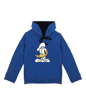 Cartoon print drawstring on sale hoodie