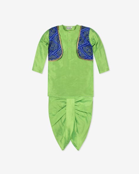 BownBee Bandhani Print Twofer Kurta with Dhoti Set