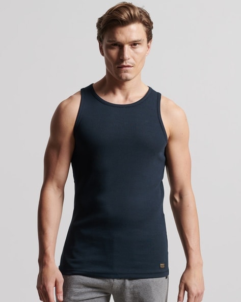 Ribbed on sale vests mens