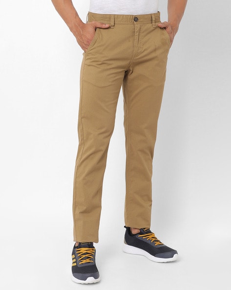 John Players Flat-Front Slim Fit Chinos