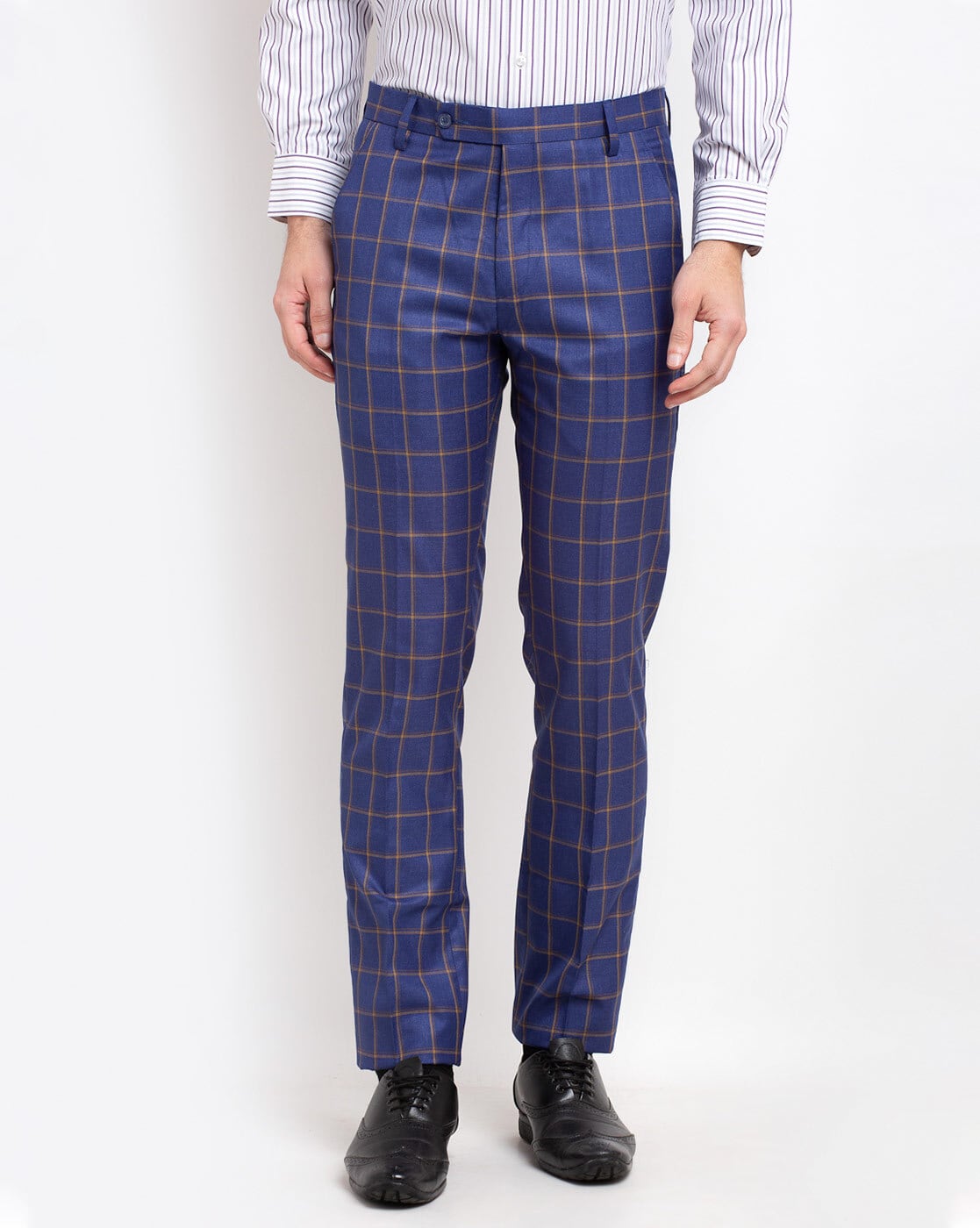 Blul Fancy Stylish Relaxed Fit Men Checked Linen Formal Trousers at Best  Price in Kanpur | Canary London