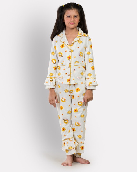 Buy White Nightsuit Sets for Girls by GROWING TREE Online