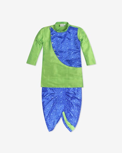 BownBee Bandhani Print Kurta with Dhoti Set