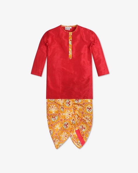 Buy Yellow Red Kurta Sets for Boys by BownBee Online Ajio