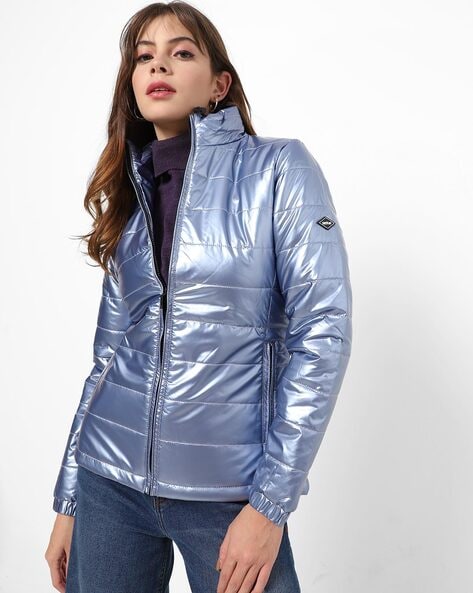 Women's Metallic Longline Puffer Jacket | Boohoo UK