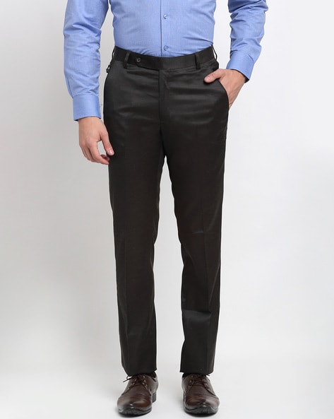Buy LaMODE Men Khaki Regular Fit Solid Formal Trousers  Trousers for Men  2367012  Myntra