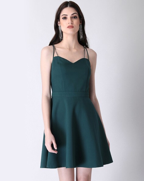 Buy Green Dresses for Women by FABALLEY Online