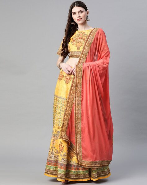 Buy Yellow Lehenga Choli Sets for Women by Readiprint Fashions Online |  Ajio.com